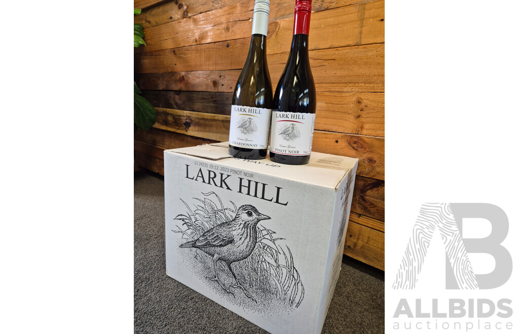 Mixed Dozen Includes 6 Bottles 2023 Lark Hill Chardonnay and 6 Bottles 2023 Lark Hill Pinot Noir