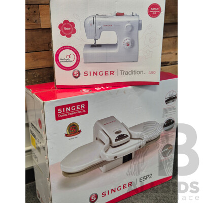 L19 - Singer Sewing Machine & Iron Press