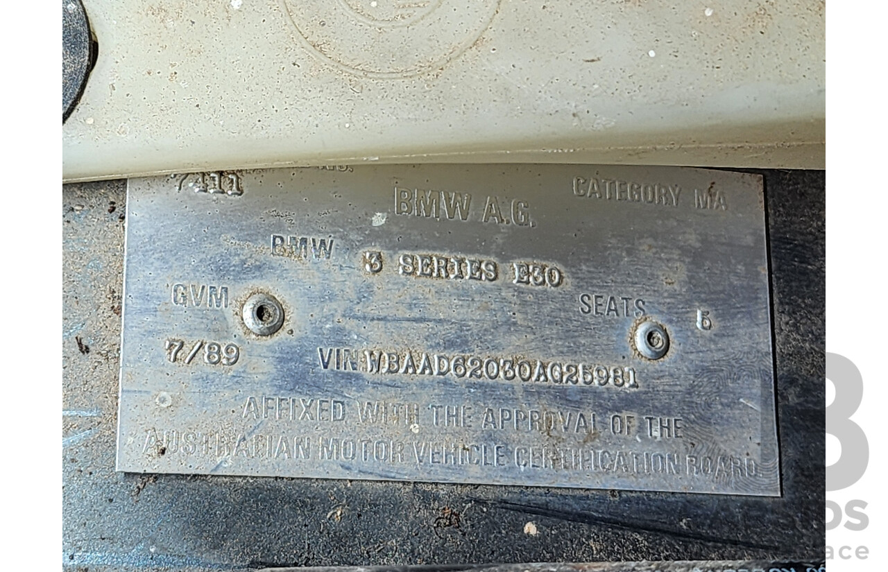 7/1989 Bmw 3 20i  4d Sedan Grey 2.0L