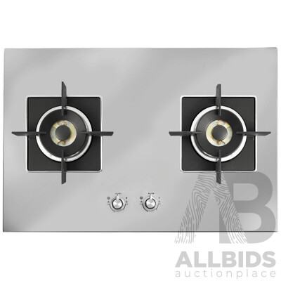 ILVE (ILAS762X), 76cm Natural Gas 2 Burner Cooktop - RRP $1584.00