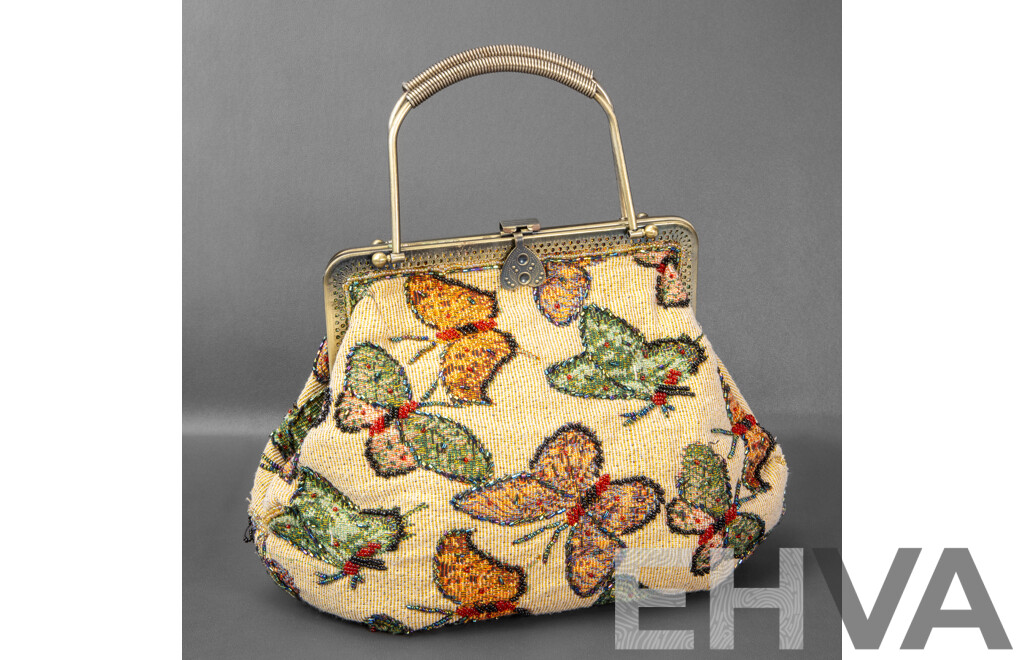 Vintage Beaded Knit Evening Handbag