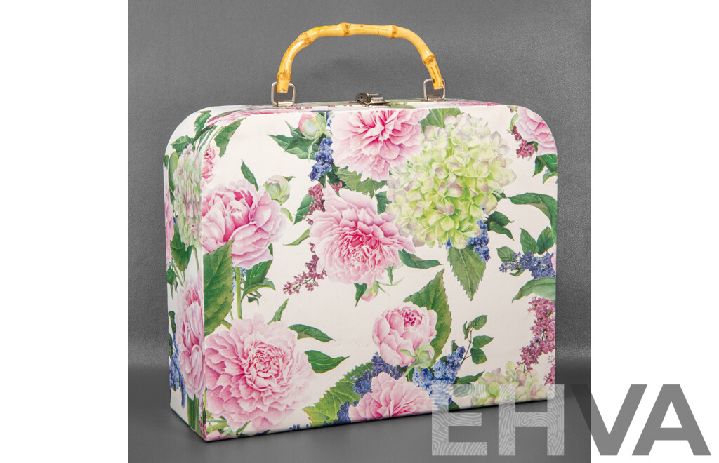 Vintage Style Floral Printed Cardboard Vanity Briefcase - by Lady Jayne Ltd