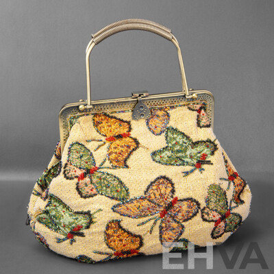 Vintage Beaded Knit Evening Handbag