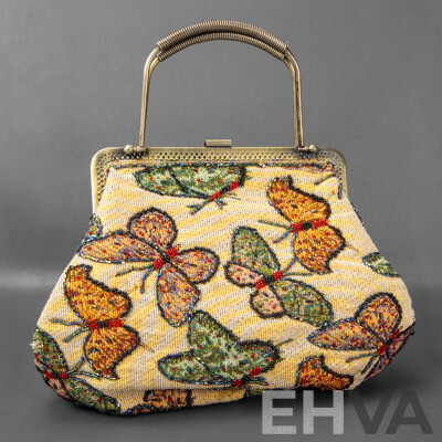 Vintage Beaded Knit Evening Handbag