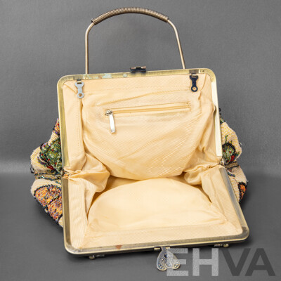 Vintage Beaded Knit Evening Handbag