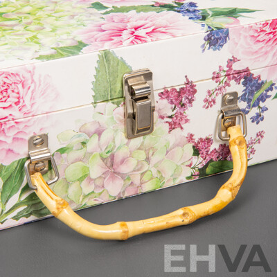Vintage Style Floral Printed Cardboard Vanity Briefcase - by Lady Jayne Ltd