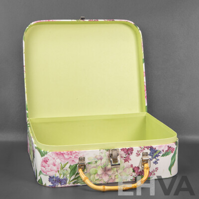 Vintage Style Floral Printed Cardboard Vanity Briefcase - by Lady Jayne Ltd