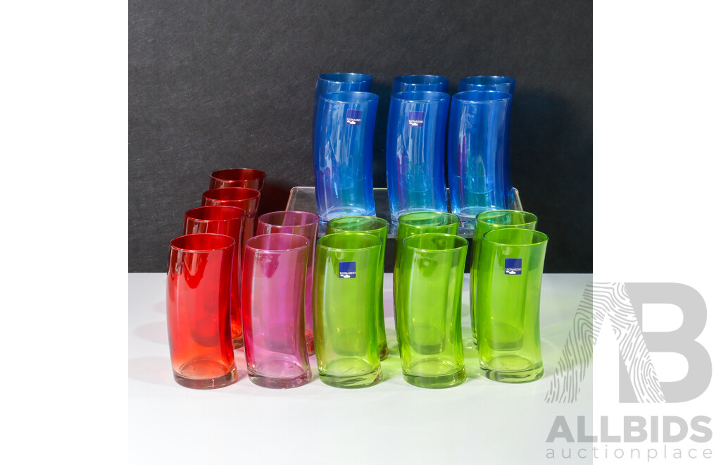 Set of 12 Leonardo Swing Curved Multi-coloured Glasses