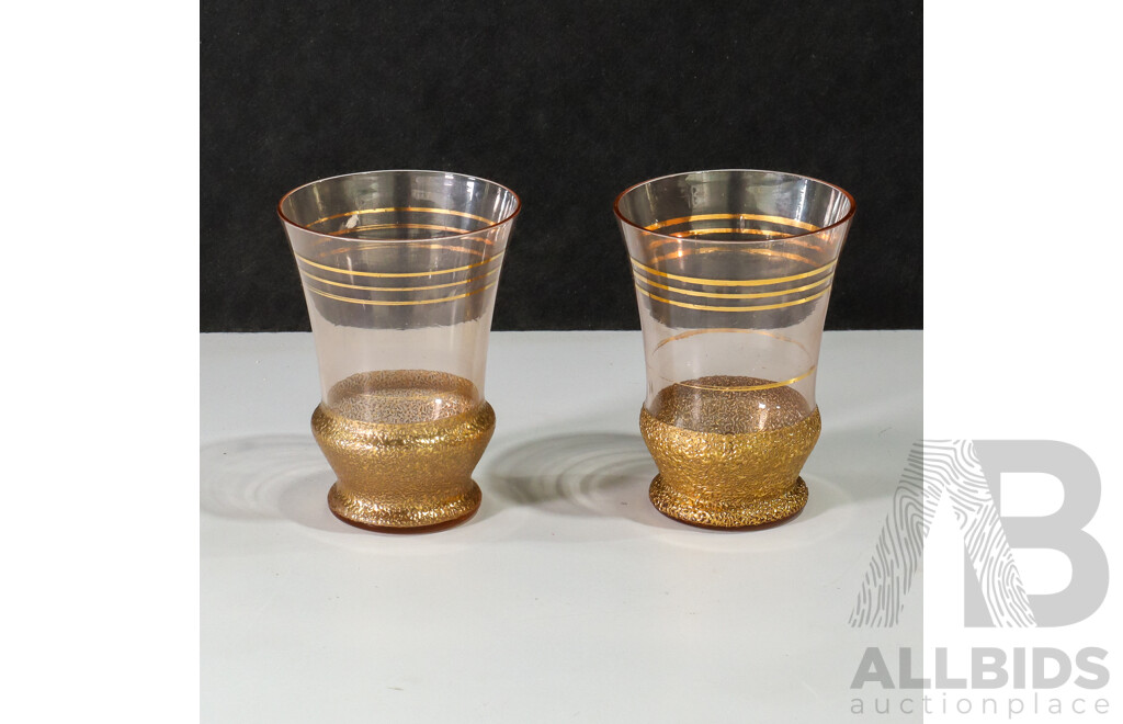 Pair of Glasses with Gold Base and Details