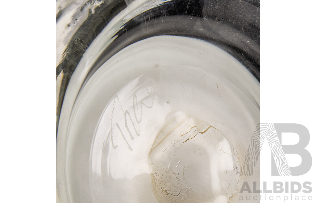 Modern White Art Glass Vase and Clear Example