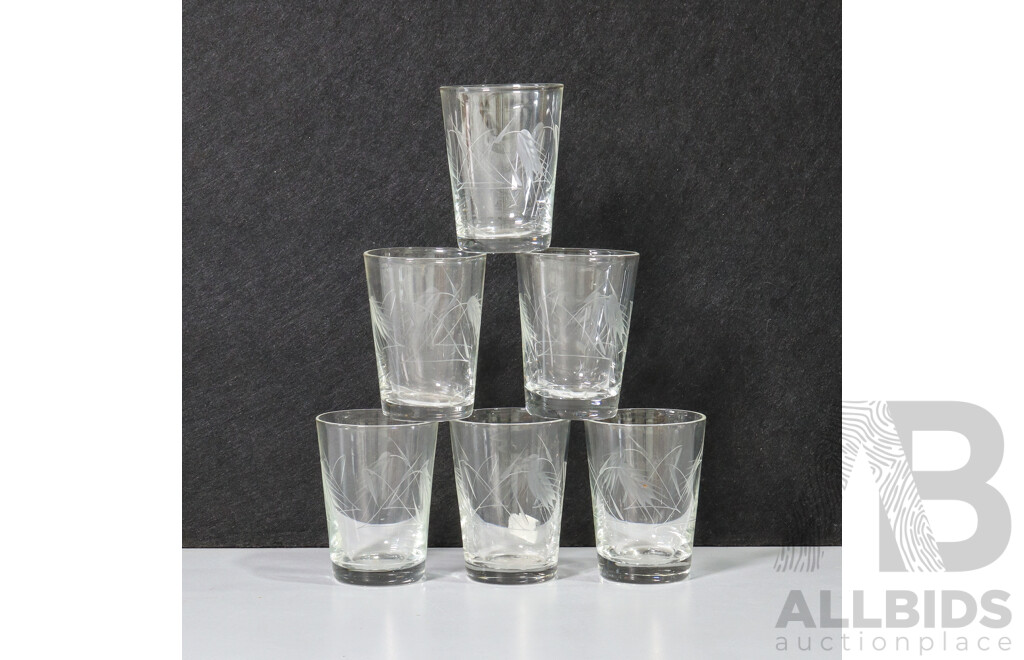 Set of 6 Engraved Port Glasses
