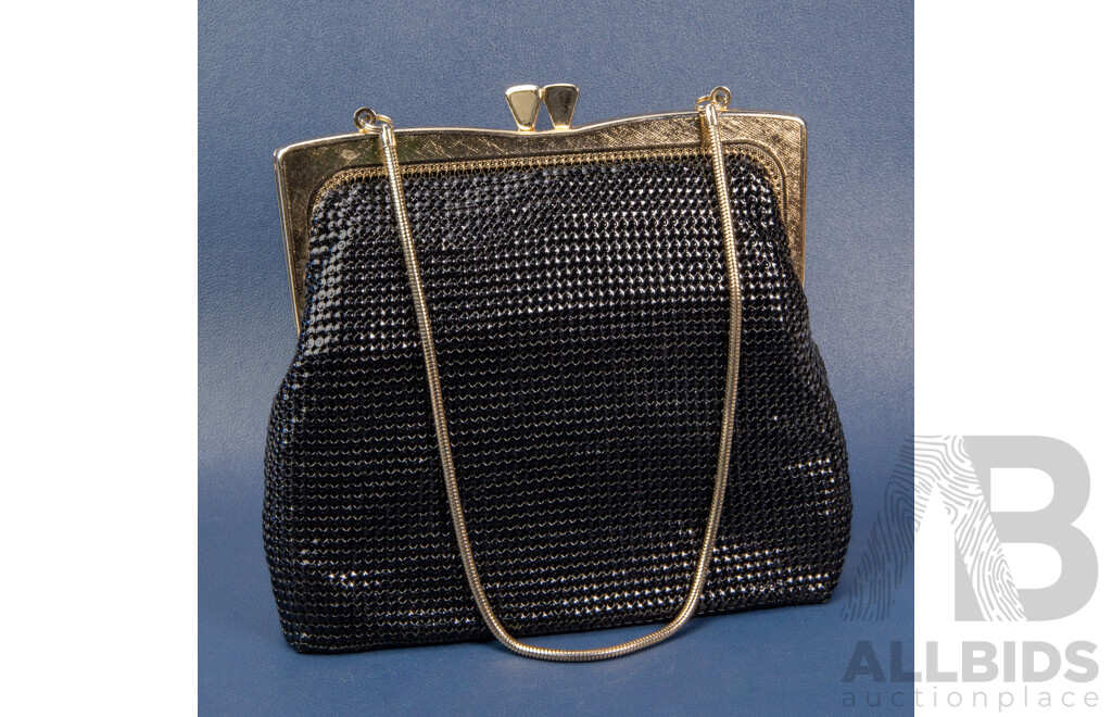Vintage Black Oroton Evening Clutch Purse