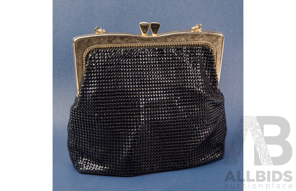 Vintage Black Oroton Evening Clutch Purse