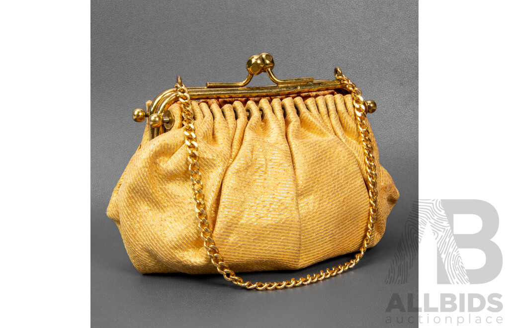 Vintage Metallic Gold Evening Cocktail Purse