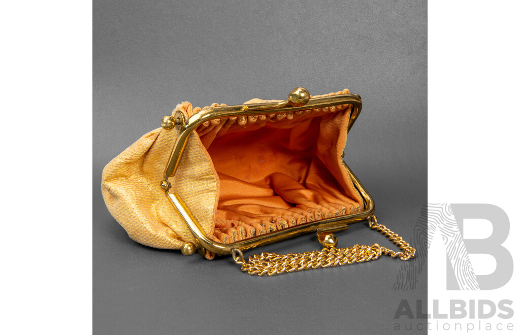 Vintage Metallic Gold Evening Cocktail Purse