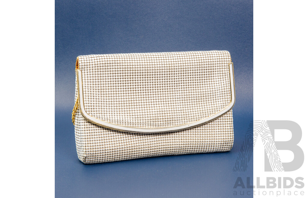 Vintage White Mesh Evening Clutch Purse - by Glomesh