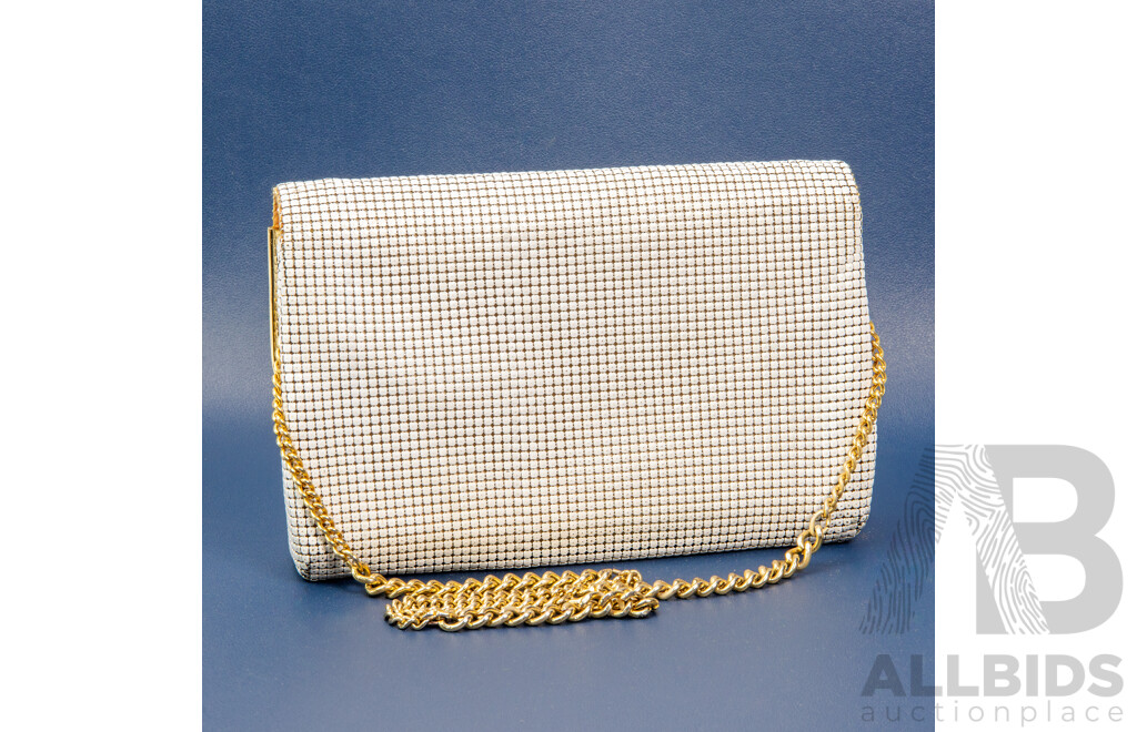 Vintage White Mesh Evening Clutch Purse - by Glomesh