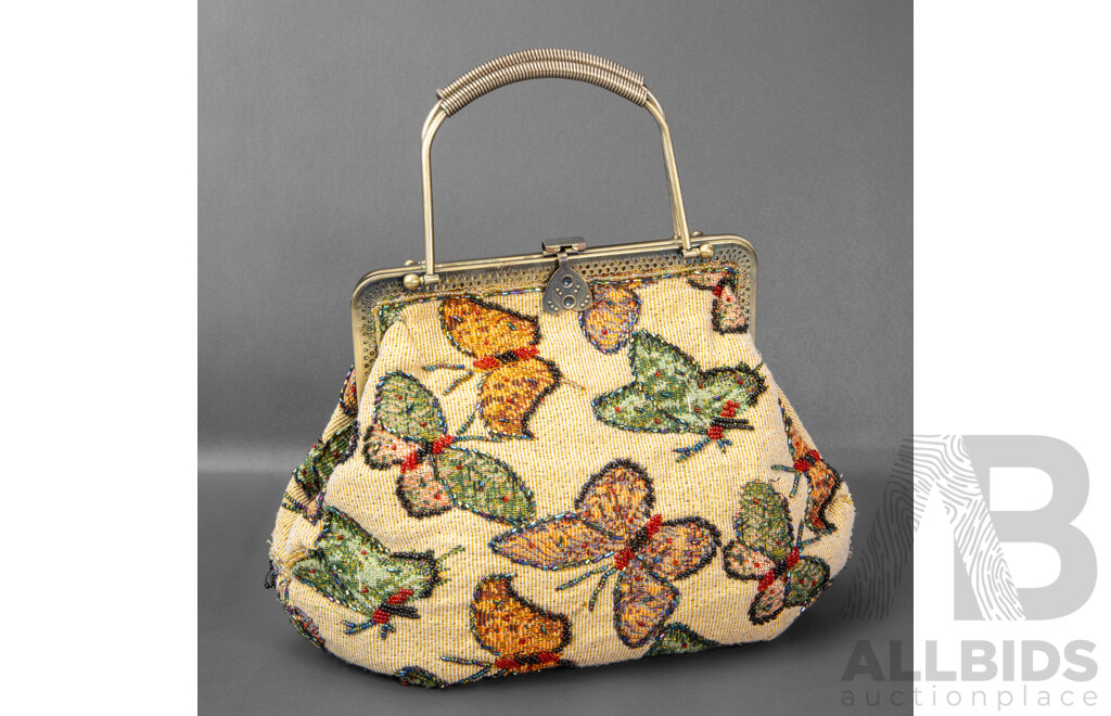 Vintage Beaded Knit Evening Handbag