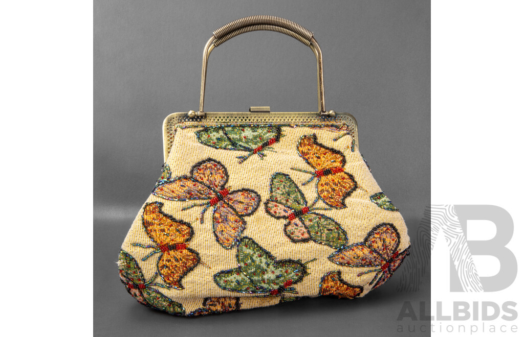 Vintage Beaded Knit Evening Handbag