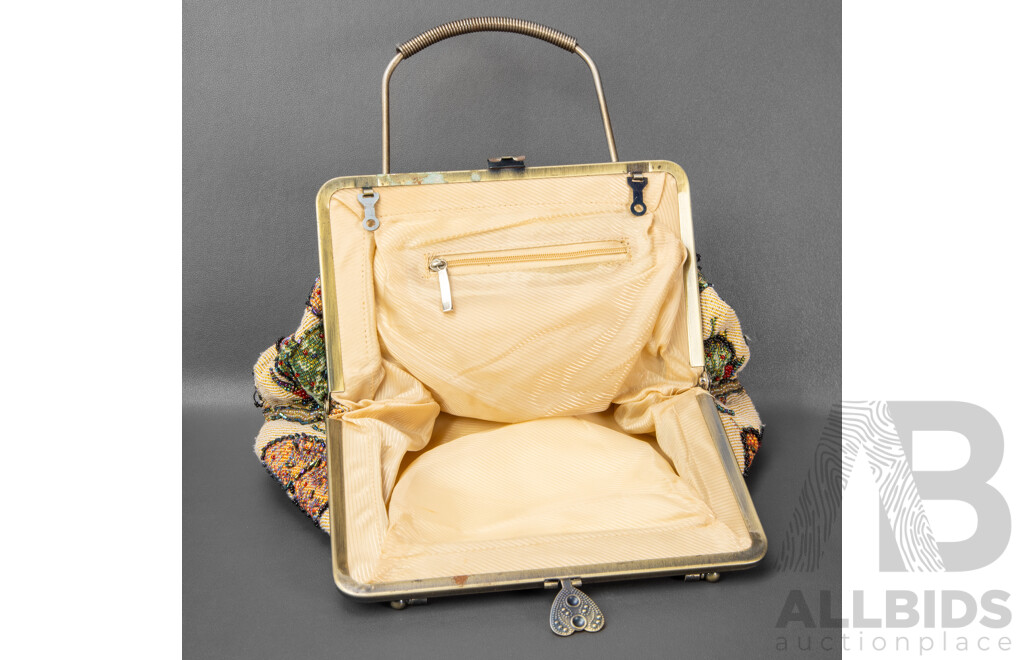 Vintage Beaded Knit Evening Handbag