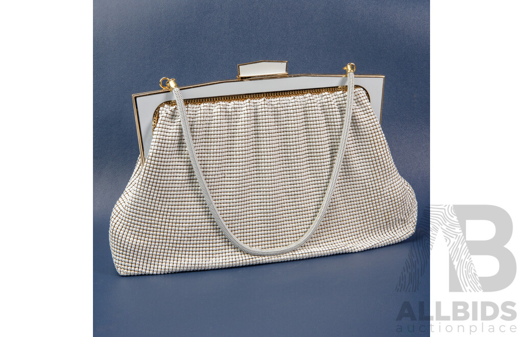 Vintage White Mesh Evening Clutch Purse