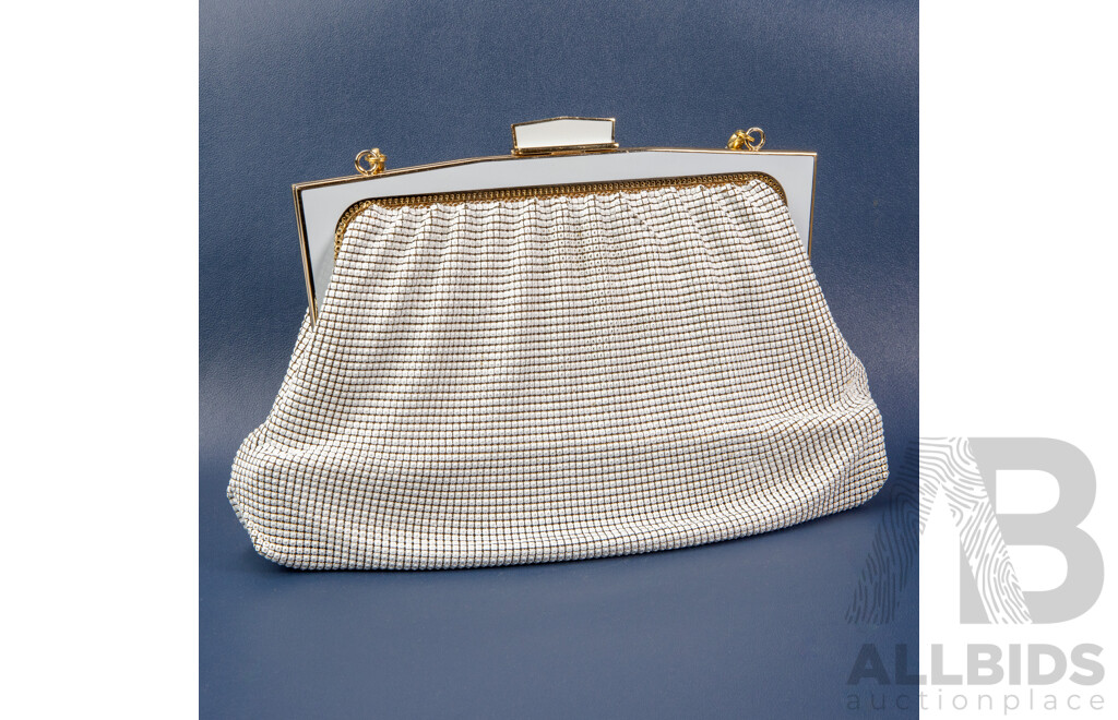 Vintage White Mesh Evening Clutch Purse