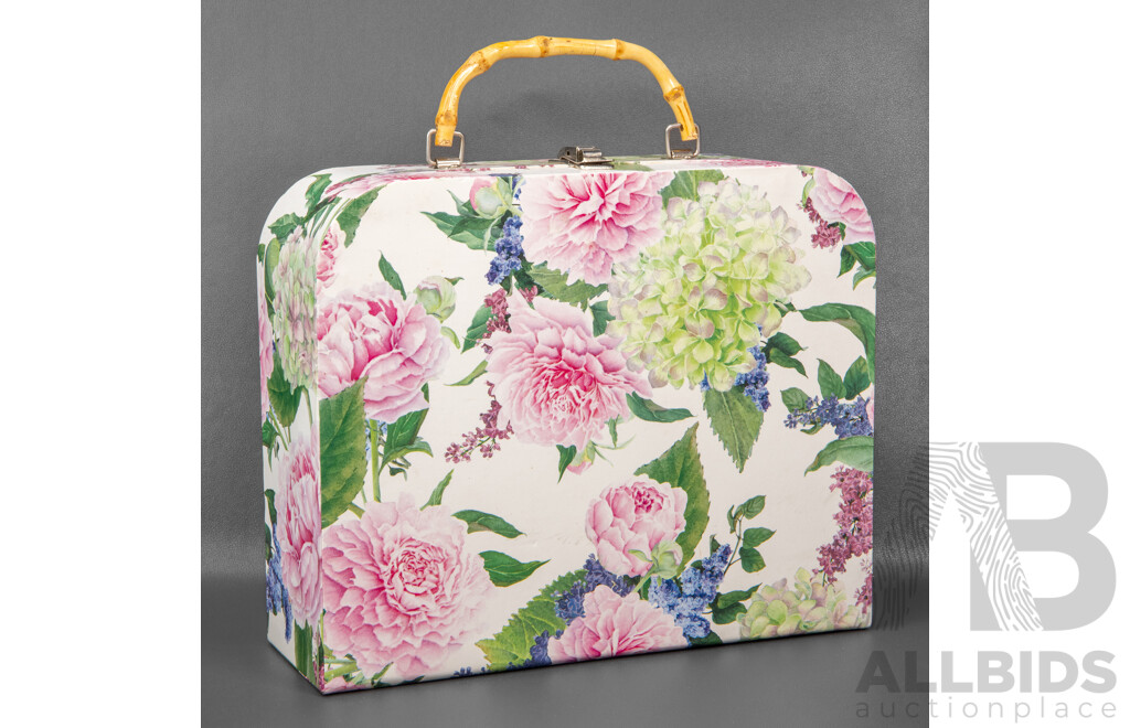 Vintage Style Floral Printed Cardboard Vanity Briefcase - by Lady Jayne Ltd