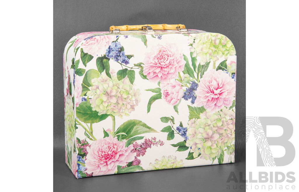Vintage Style Floral Printed Cardboard Vanity Briefcase - by Lady Jayne Ltd