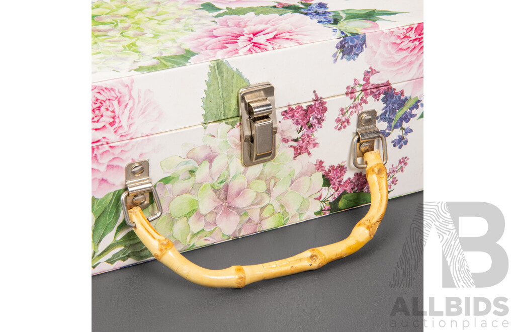 Vintage Style Floral Printed Cardboard Vanity Briefcase - by Lady Jayne Ltd