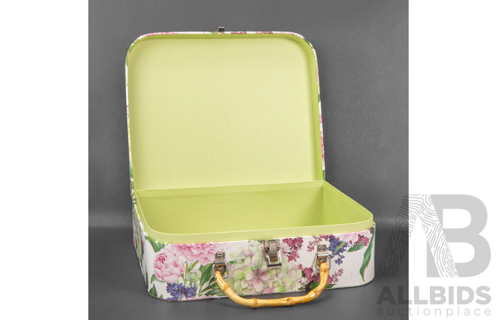 Vintage Style Floral Printed Cardboard Vanity Briefcase - by Lady Jayne Ltd