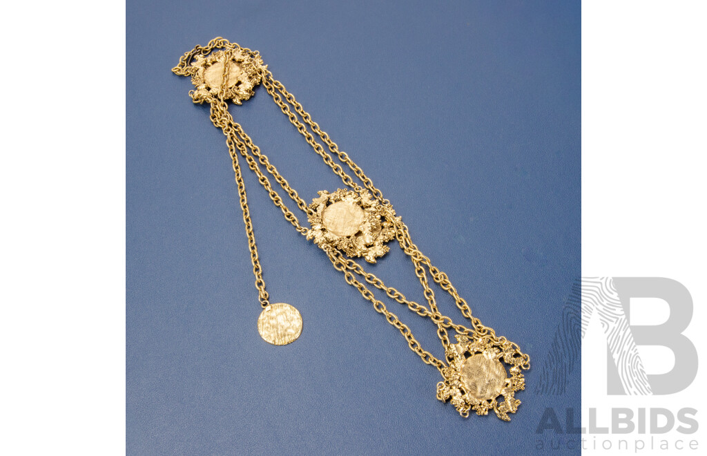 Vintage Gold-Tone Ancient Coin Decorative Chain Belt