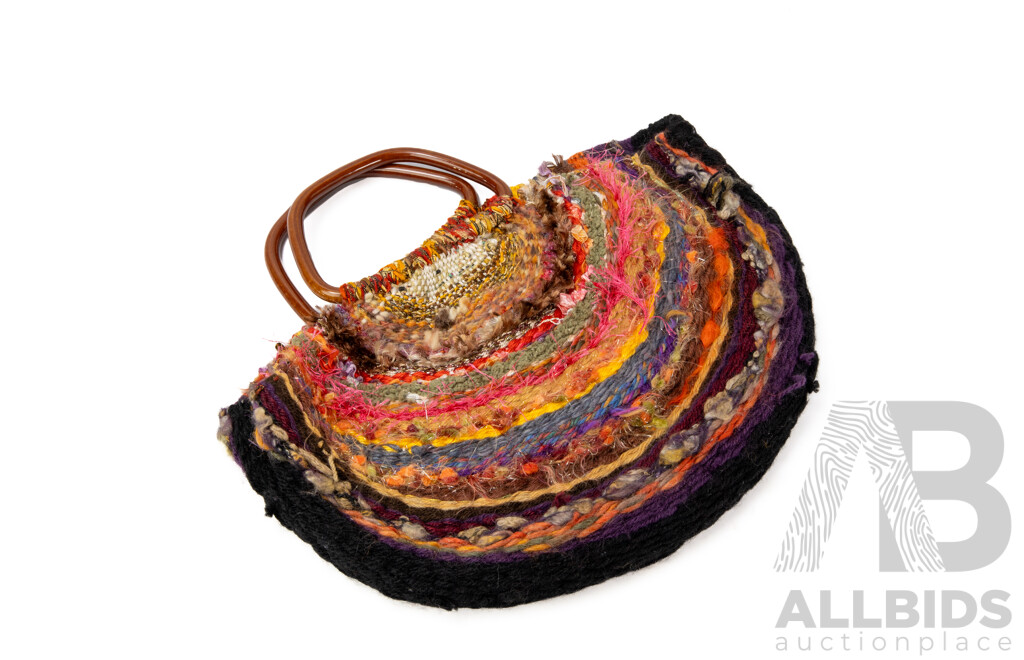 Handmade Stitched Wool Yarn Bag