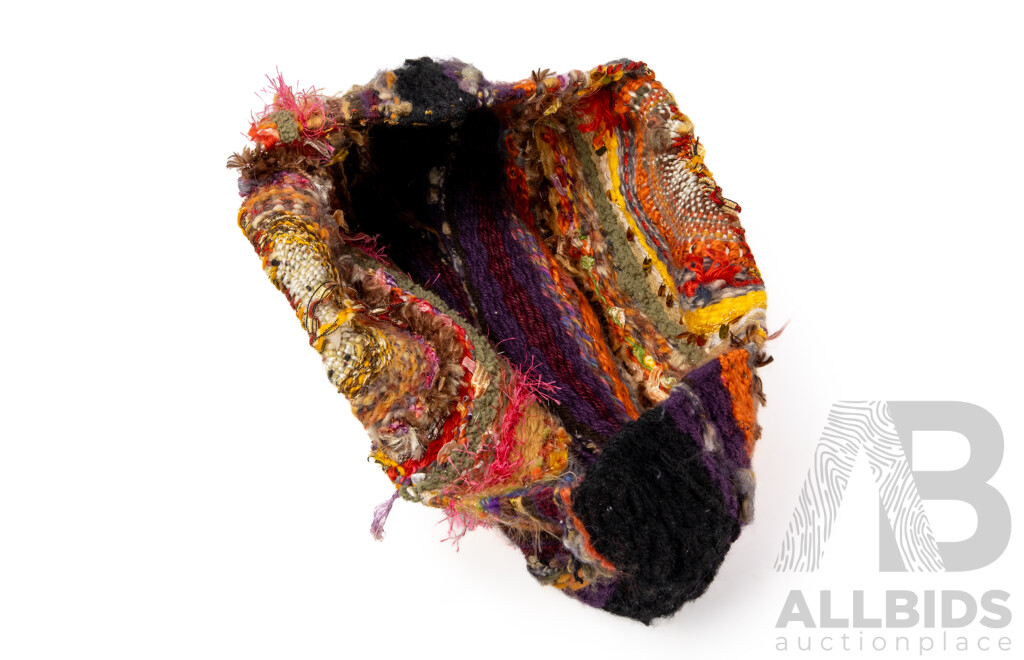 Handmade Stitched Wool Yarn Bag
