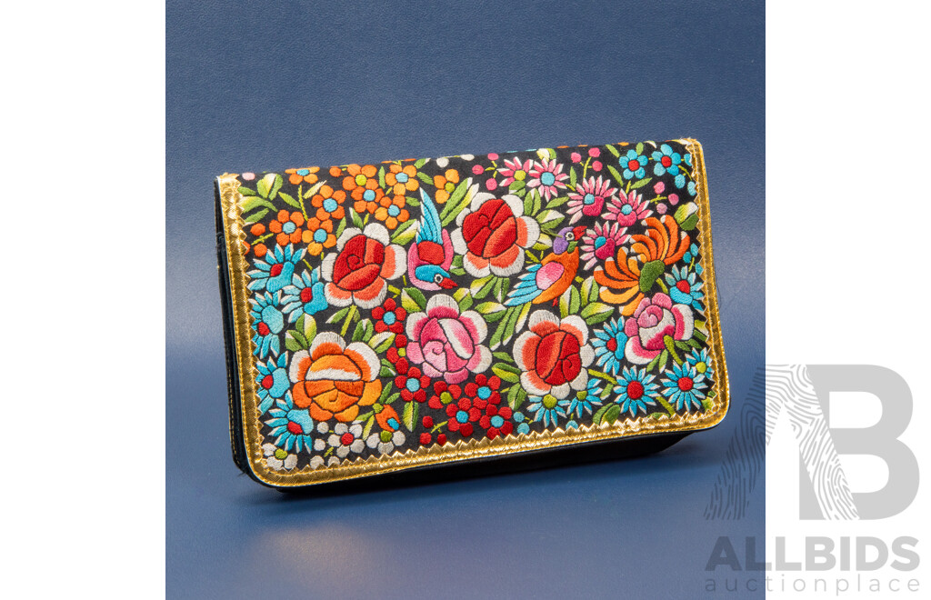 Hand Embroided Multicoloured Clutch Purse