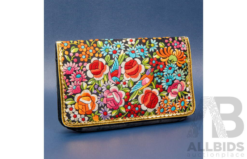 Hand Embroided Multicoloured Clutch Purse