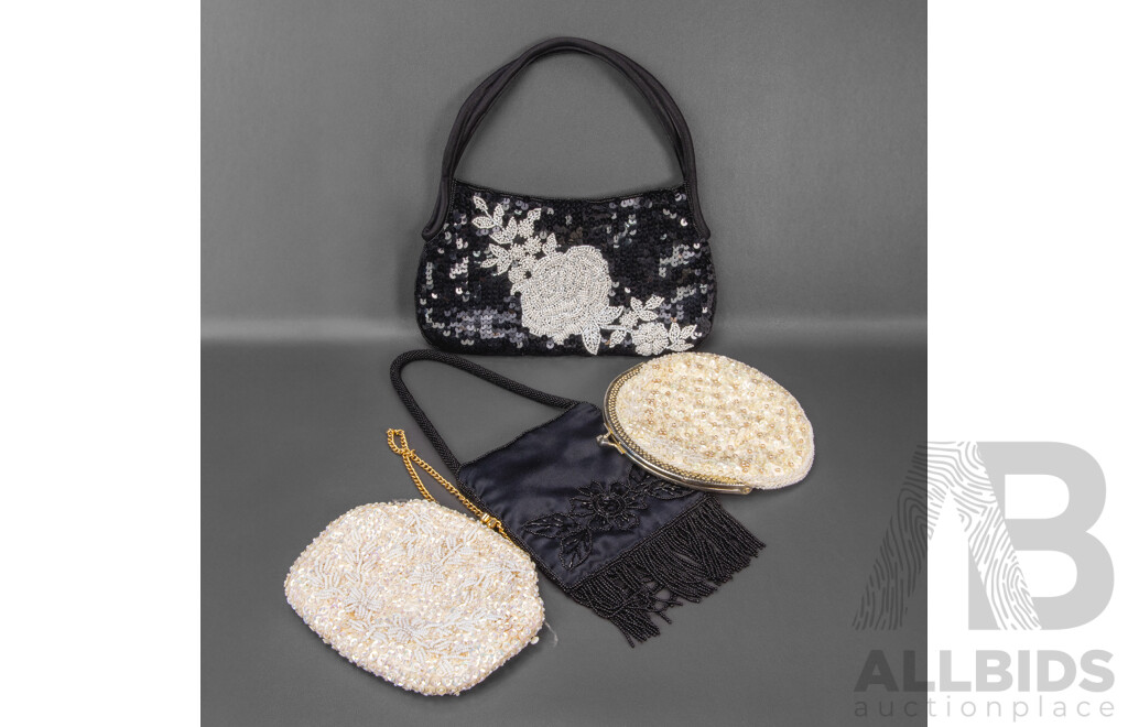Vintage Floral Beaded Purses - Lot of 4