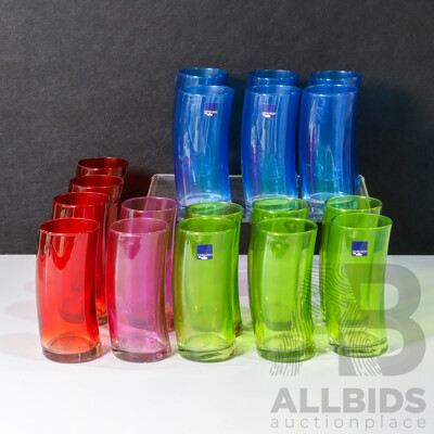 Set of 12 Leonardo Swing Curved Multi-coloured Glasses