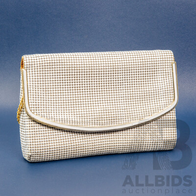 Vintage White Mesh Evening Clutch Purse - by Glomesh
