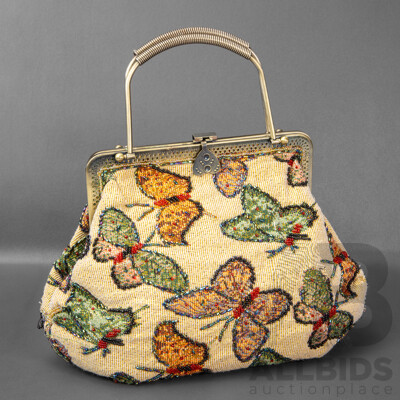 Vintage Beaded Knit Evening Handbag