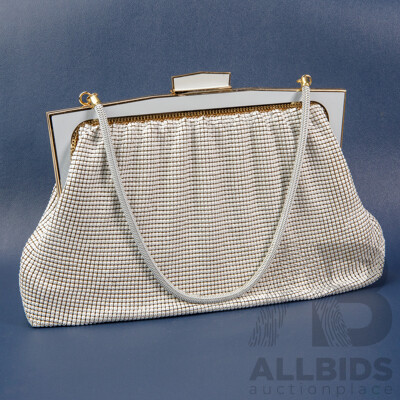 Vintage White Mesh Evening Clutch Purse