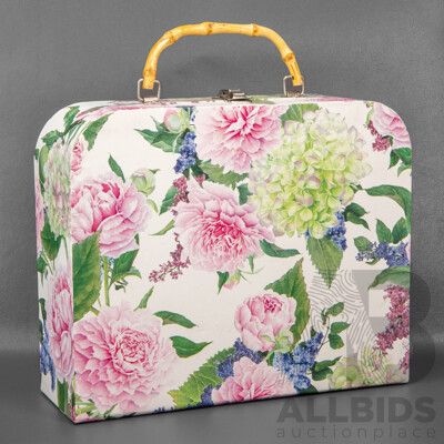 Vintage Style Floral Printed Cardboard Vanity Briefcase - by Lady Jayne Ltd