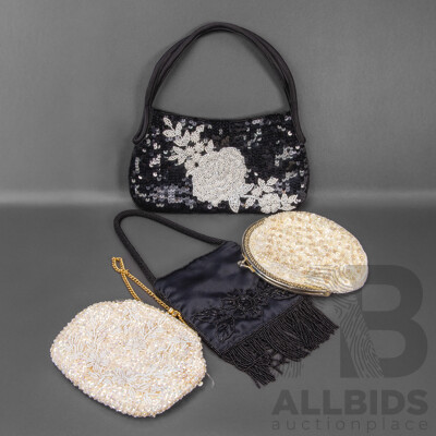 Vintage Floral Beaded Purses - Lot of 4