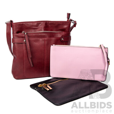 Vintage Faux Leather Handbag/Clutch Purses - Lot of 3