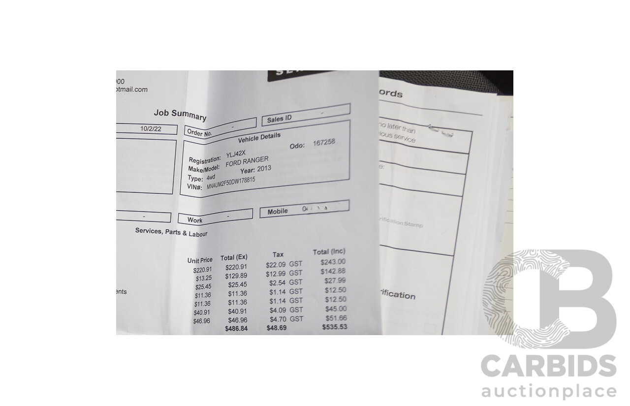 04/2013 Ford Ranger XLT 3.2 (4x4) PX Super Cab Pick Up Highlight Silver Metallic 3.2L