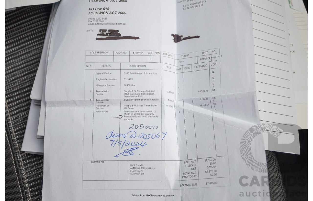 04/2013 Ford Ranger XLT 3.2 (4x4) PX Super Cab Pick Up Highlight Silver Metallic 3.2L