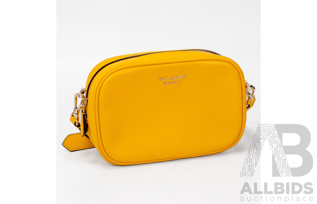 Sunflower Yellow Pebbled Leather Crossbody Bag – by Kate Spade New York