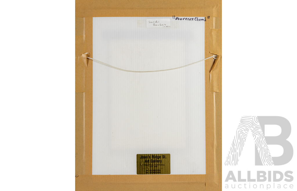 Sandi Beukes, (20th Century, South African, 1957-), Provence Church, Original Acrylic, 53 x 41 cm (frame)