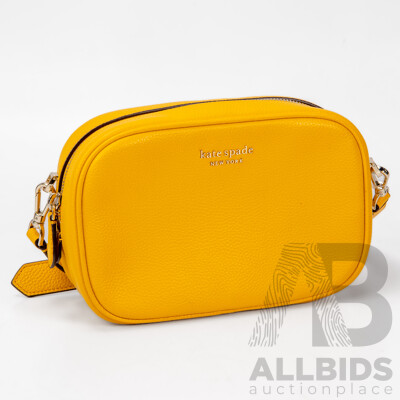 Sunflower Yellow Pebbled Leather Crossbody Bag – by Kate Spade New York