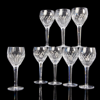 Collection of Eight Waterford Crystal Goblets in Slightly Varying Styles - Approx Height 17 Cm (8)