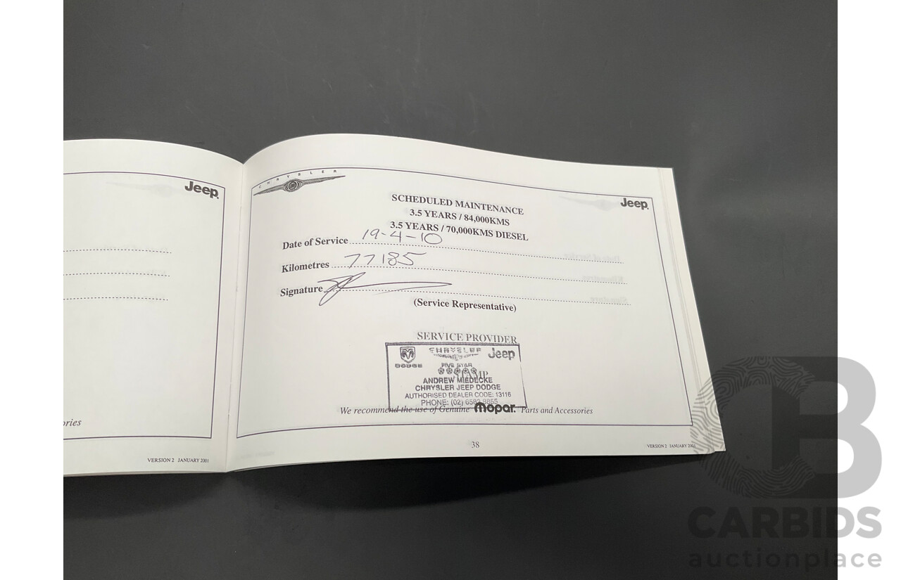 7/2001 Jeep Grand Cherokee Limited (4x4) WG 4d Wagon Champagne Pearl Metallic V8 4.7L